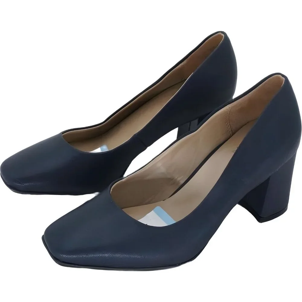 Naturalizer Navy Blue Heels 7 - Picture 2 of 6
